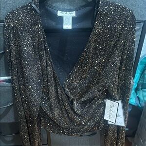 Alex and Sophia Black and Gold Women's Top